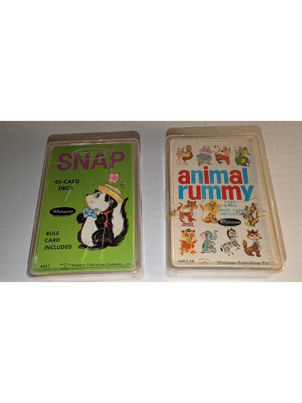 Vintage Lot 2 1950's 60's Snap & Animal Rummy Whitman Children's Card Games